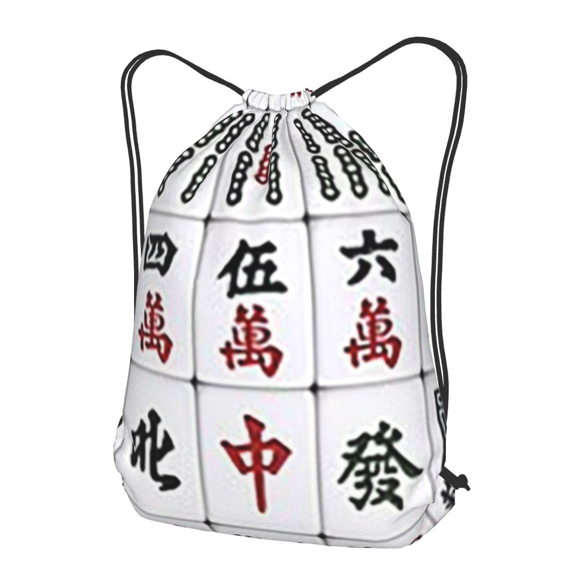 Tile Bag Drawstring - Mahjong Tile Pattern Backpacks Multi-function Drawstring