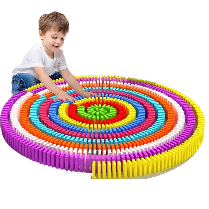 Board Game Monopoli - Children's Intelligence 100 Piece Rainbow Domino