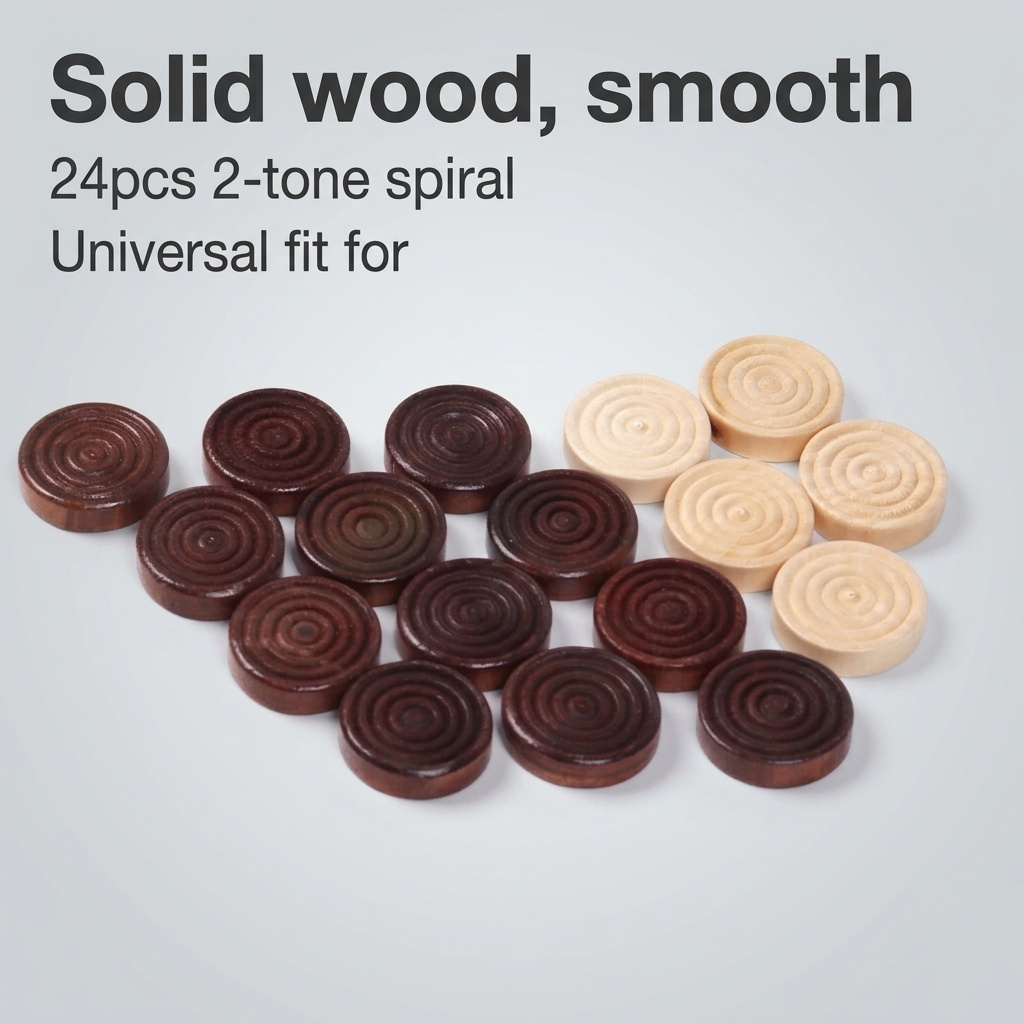 Board Game Zenith - 24 Pcs/Set Wooden Round Checkers Pieces