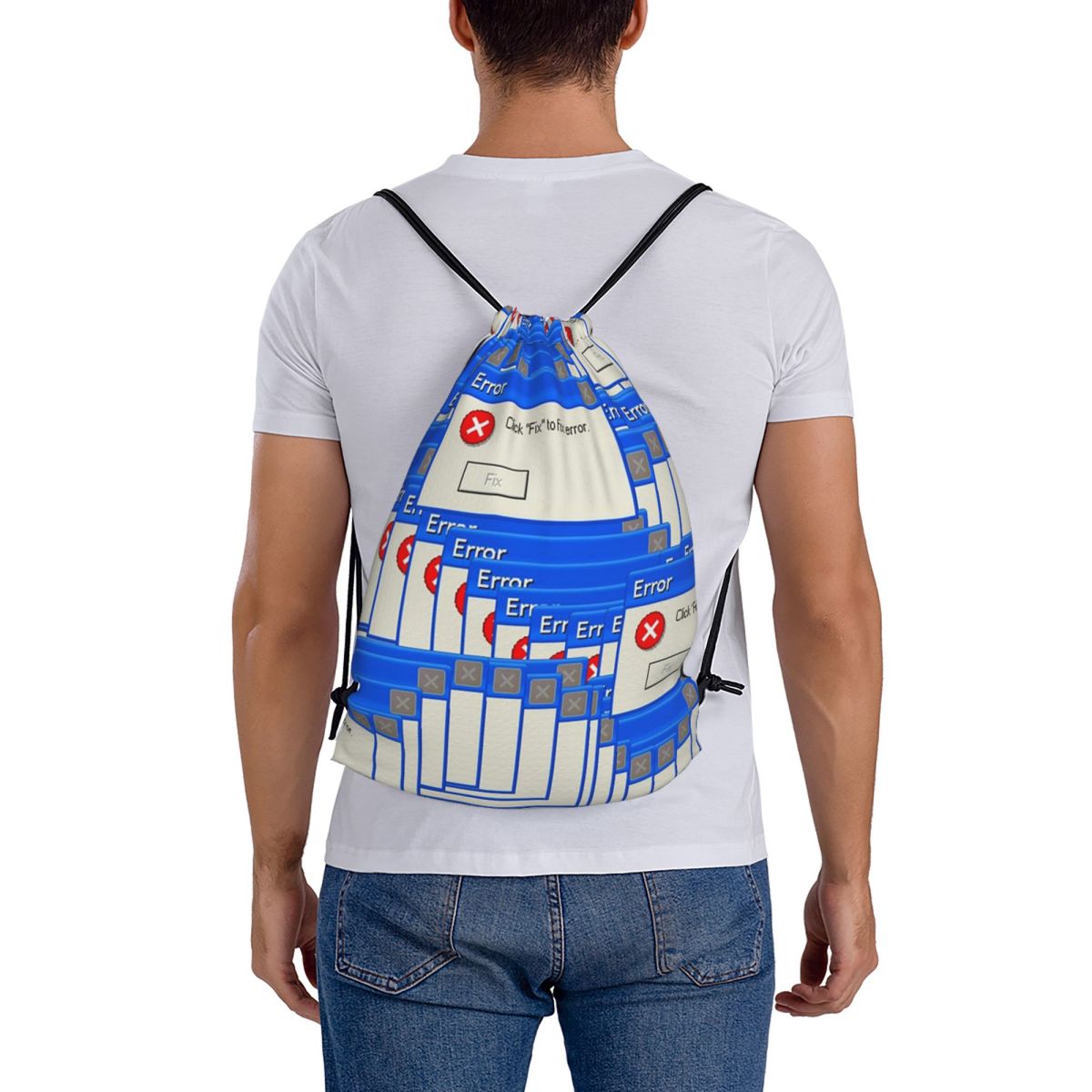 Tile Bag Drawstring - Windows Xp Error Tiled Backpacks Casual