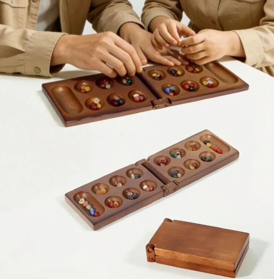 Chess Set Wooden - Classic Mancala Ancient African Chess Wooden
