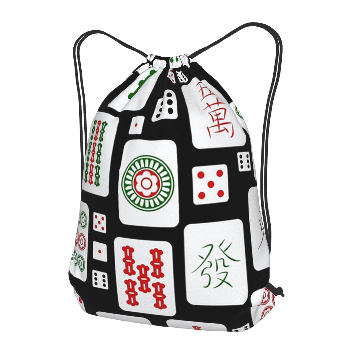 Tile Bag Drawstring - Mahjong Tiles Game Dice Backpacks Casual