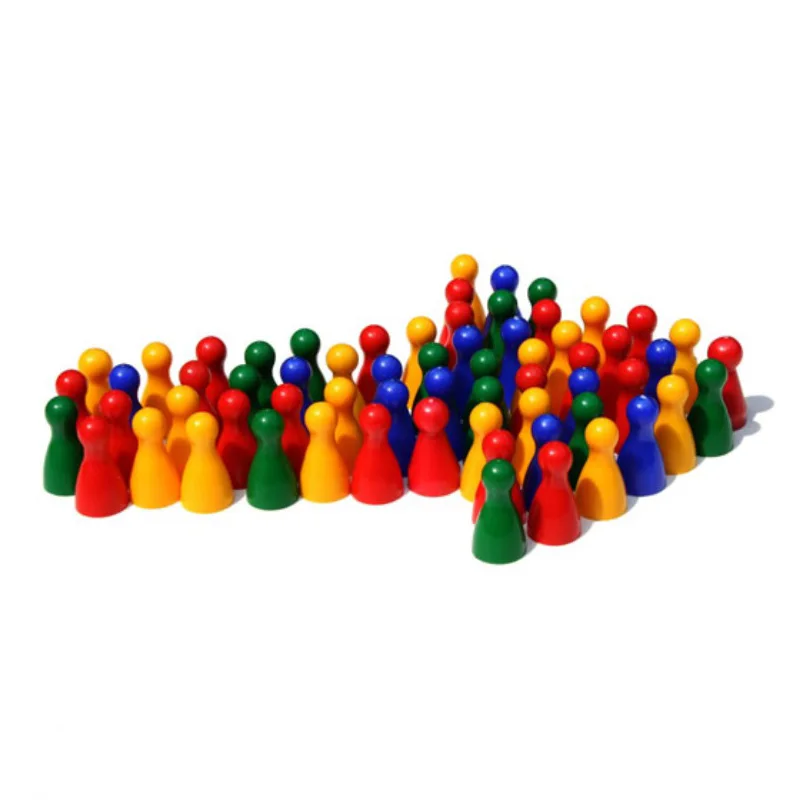 Chess Set Wooden - 10 Pcs/Set Colorful Chess Pieces Board
