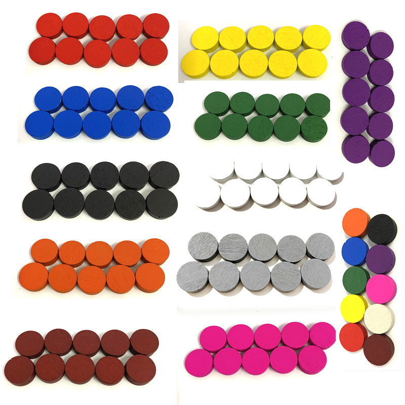Board Game Impostor - 100pieces Diameter 15*5MM Wooden Pawn Game