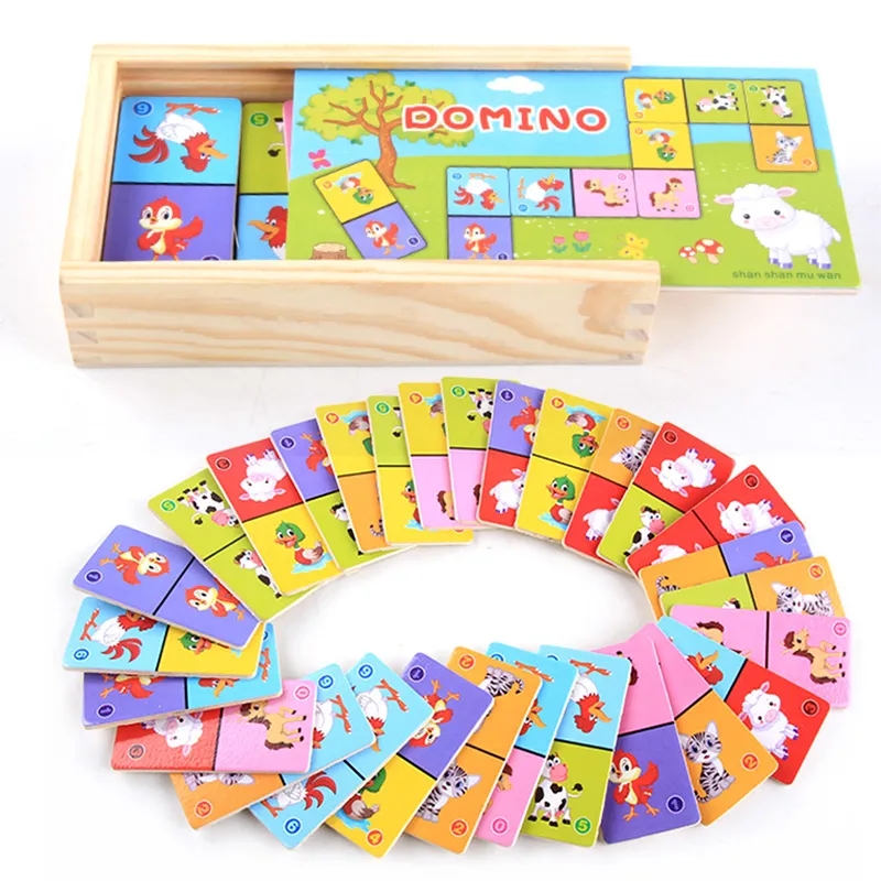 Board Game Monopoli - Kids Cognitive Animal Solitaire Dominoes Puzzle