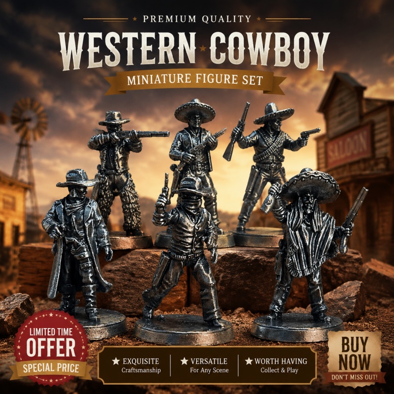 Board Game Movie - Wild West Cowboy White Copper Miniatures