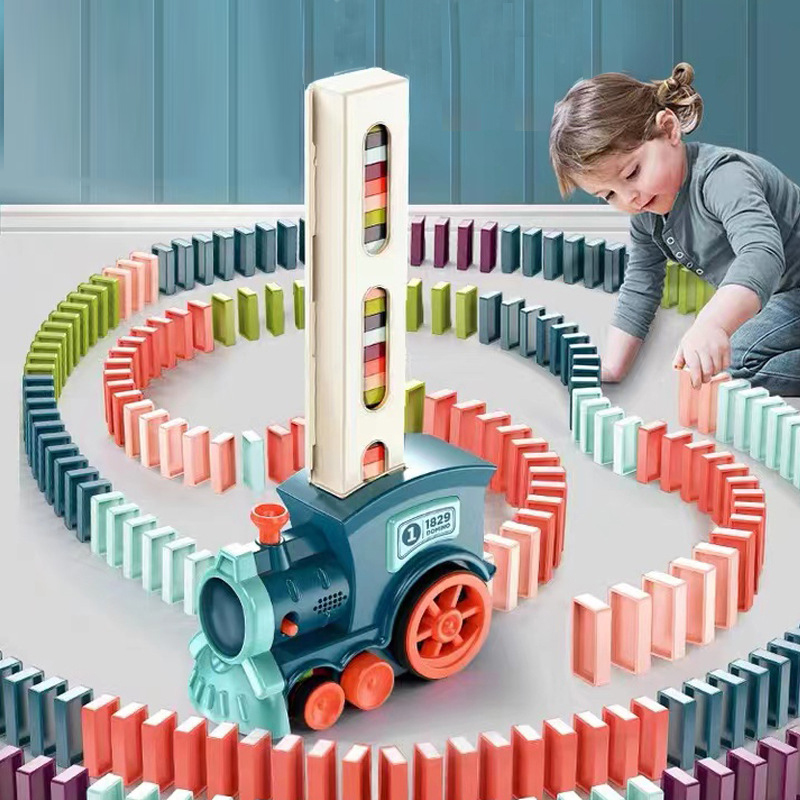 Board Game Monopoli - Automatic Laying Domino Train Electric Car