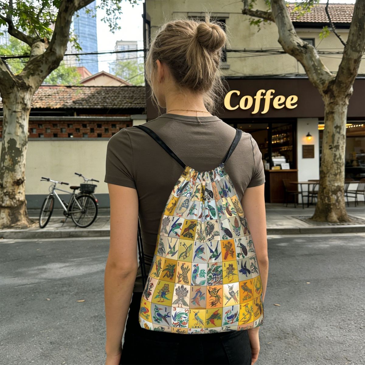 Mah Jongg Birds Mahjong Tiles  - Tile Bag Drawstring recension och pris