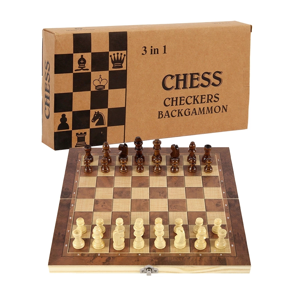3 in 1 Chess Board, Folding Wo - Board Game Zenith recension och pris