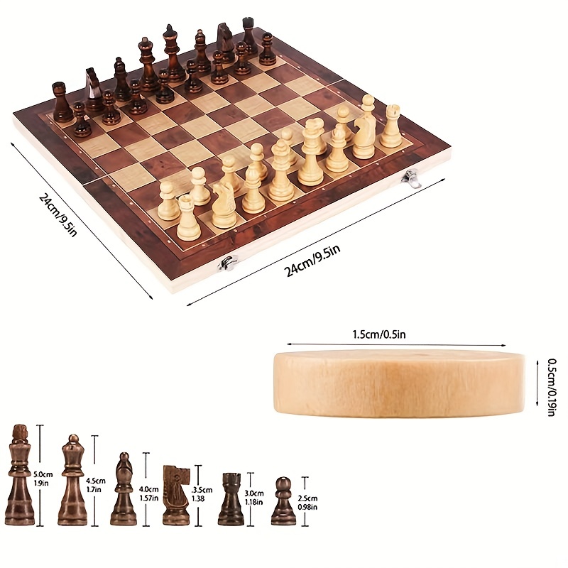 3 in 1 Chess Board, Folding Wo - Board Game Zenith recension och pris