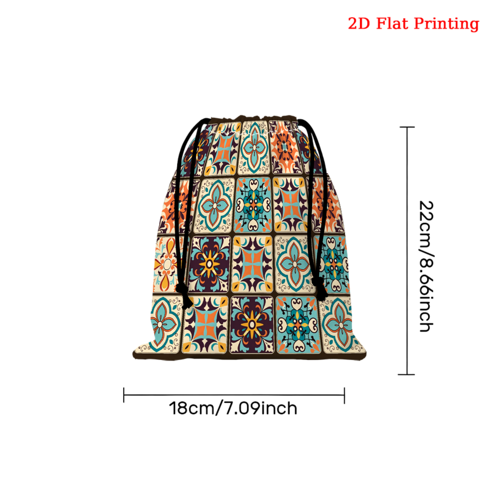 1pc Vintage Geometric Tile Pat - Tile Bag Drawstring recension och pris
