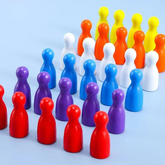 100 Pcs Colorful Wooden Chess  - Board Game Impostor recension och pris
