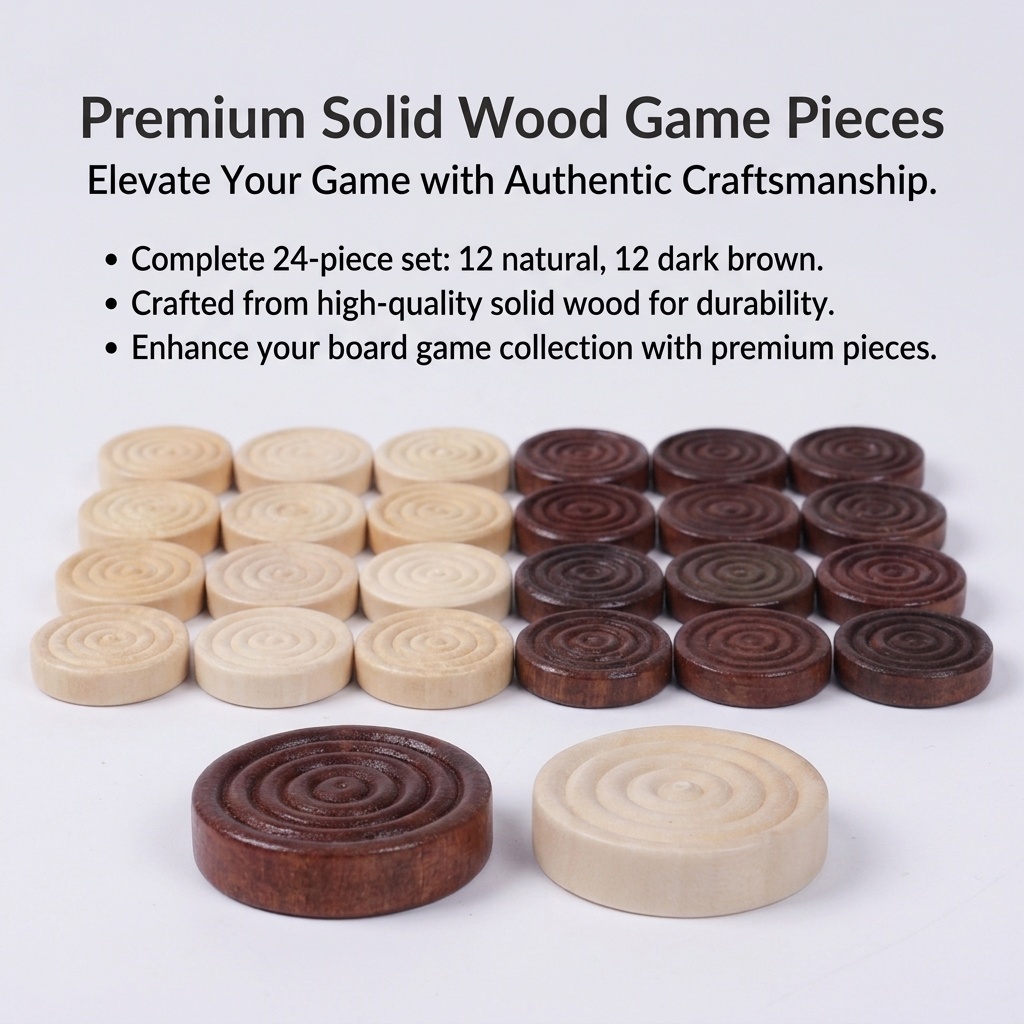 24 Pcs/Set Wooden Round Checke - Board Game Zenith recension och pris