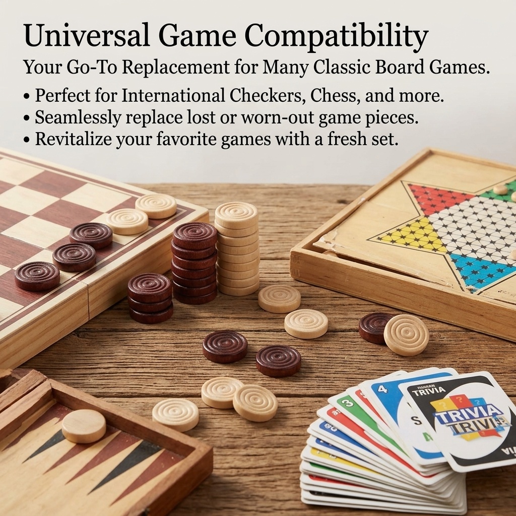 24 Pcs/Set Wooden Round Checke - Board Game Zenith recension och pris