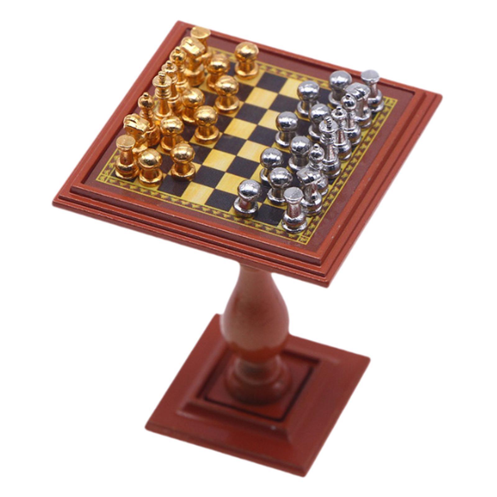 Dollhouse Miniature Internatio - Chess Set Wooden recension och pris