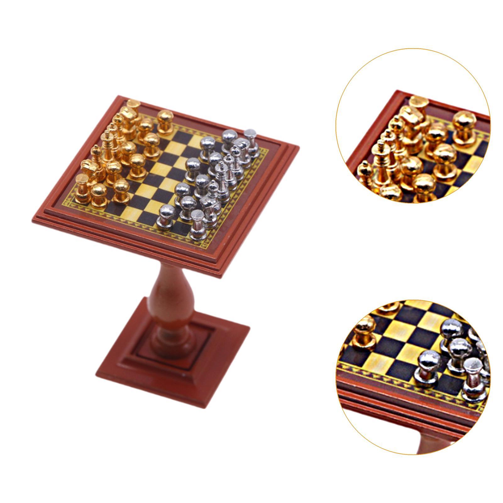 Dollhouse Miniature Internatio - Chess Set Wooden recension och pris