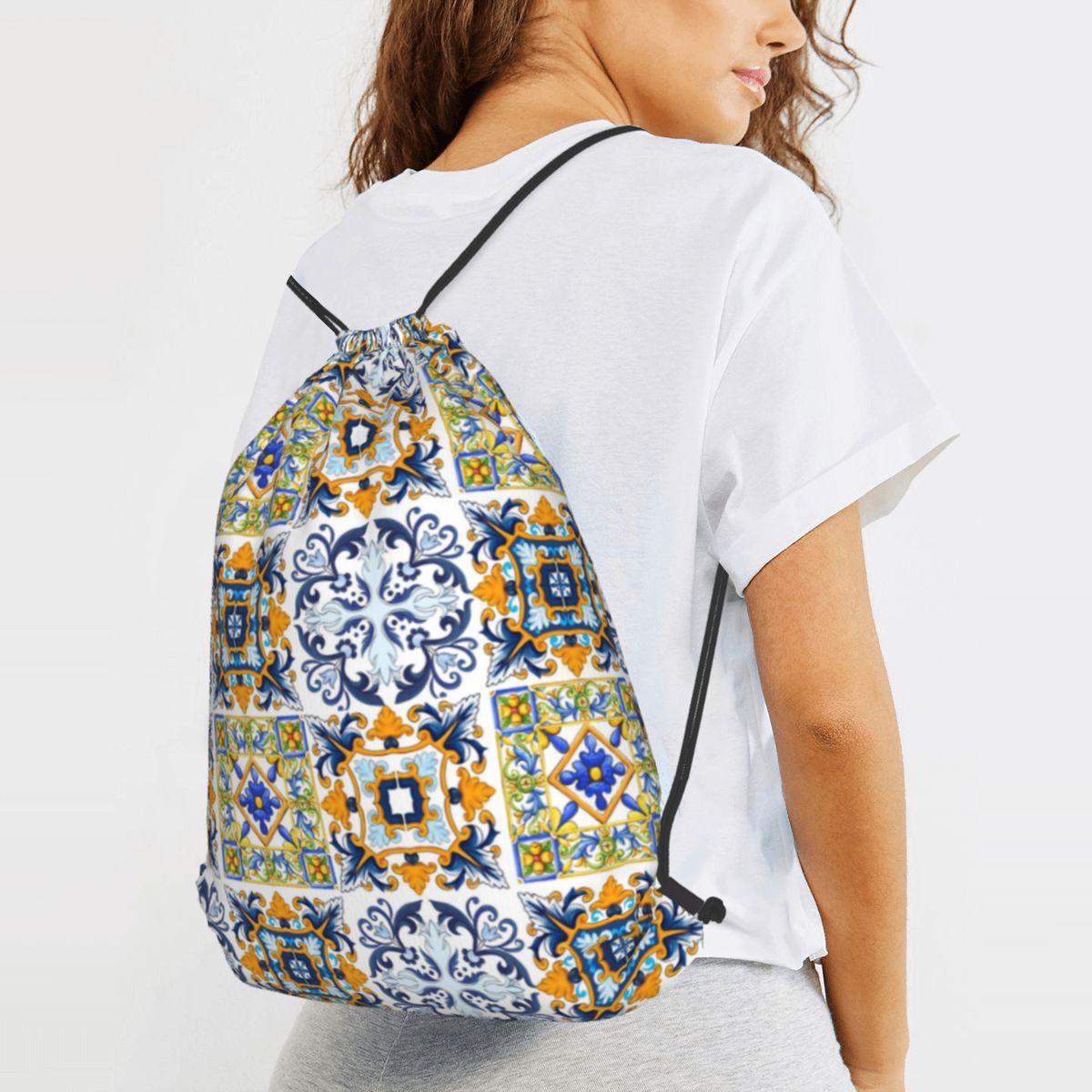 Copy Of Sicilian Tiles,mediter - Tile Bag Drawstring recension och pris