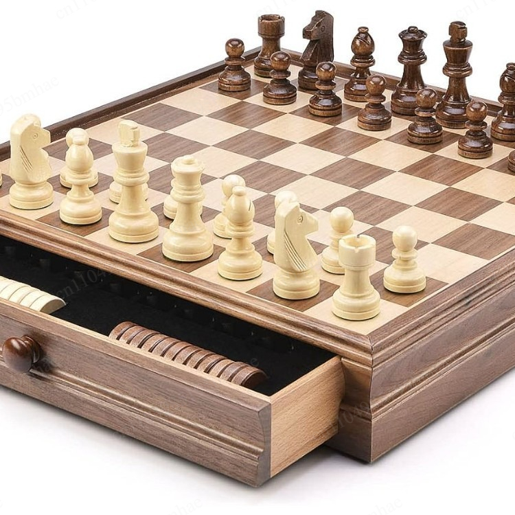 Walnut solid wood chess checke - Chess Set Wooden recension och pris