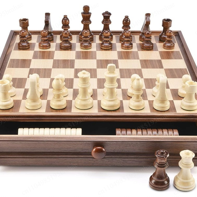 Walnut solid wood chess checke - Chess Set Wooden recension och pris