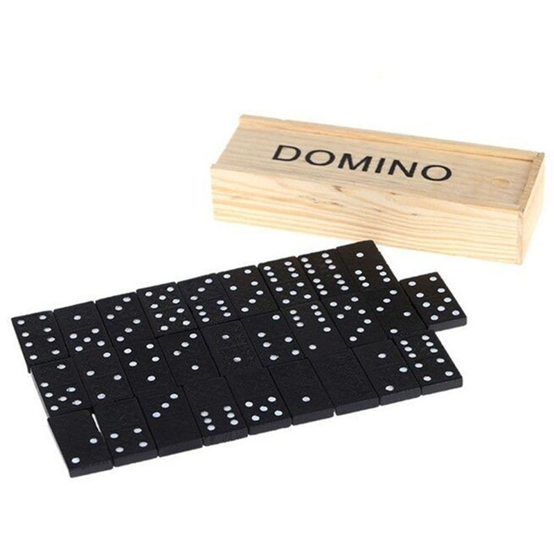 28pcs/Set Wooden Domino Board  - Board Game Monopoli recension och pris