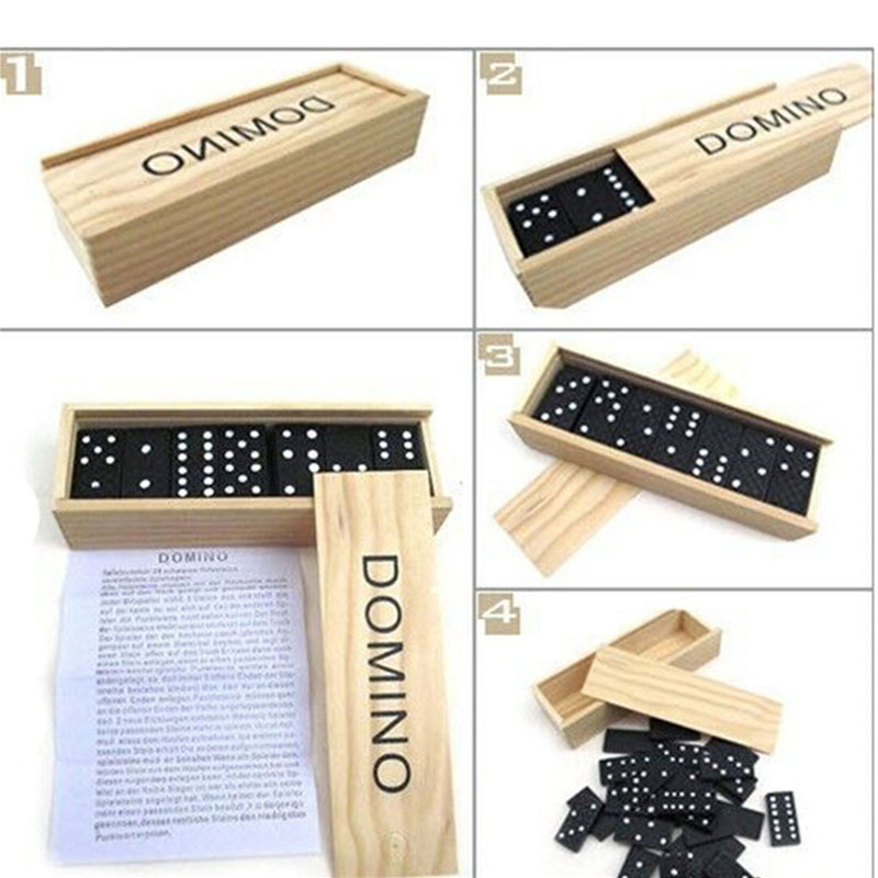 28pcs/Set Wooden Domino Board  - Board Game Monopoli recension och pris