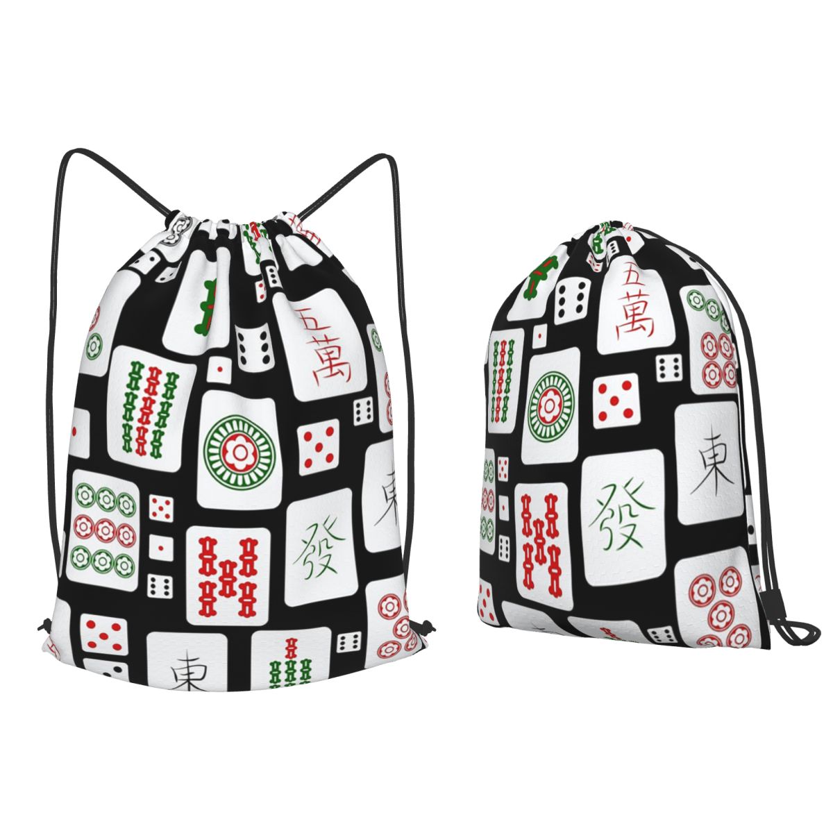 Mahjong Tiles Game Dice Backpa - Tile Bag Drawstring recension och pris