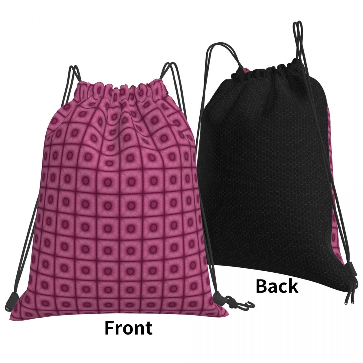 Poof Tile In Cherry Color Back - Tile Bag Drawstring recension och pris
