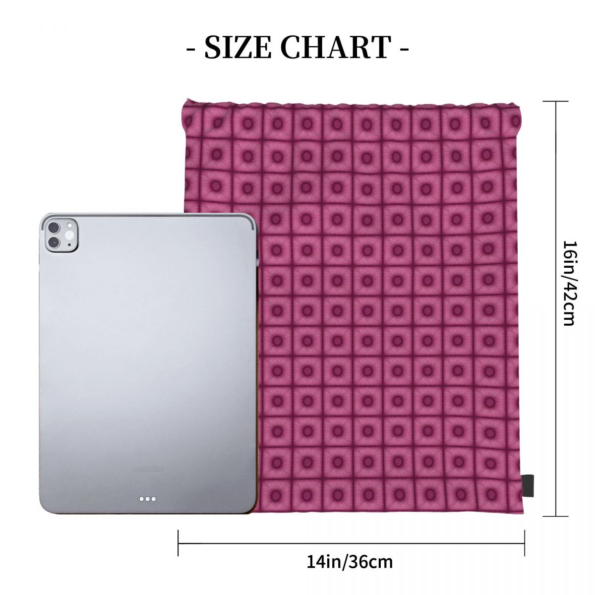 Poof Tile In Cherry Color Back - Tile Bag Drawstring recension och pris
