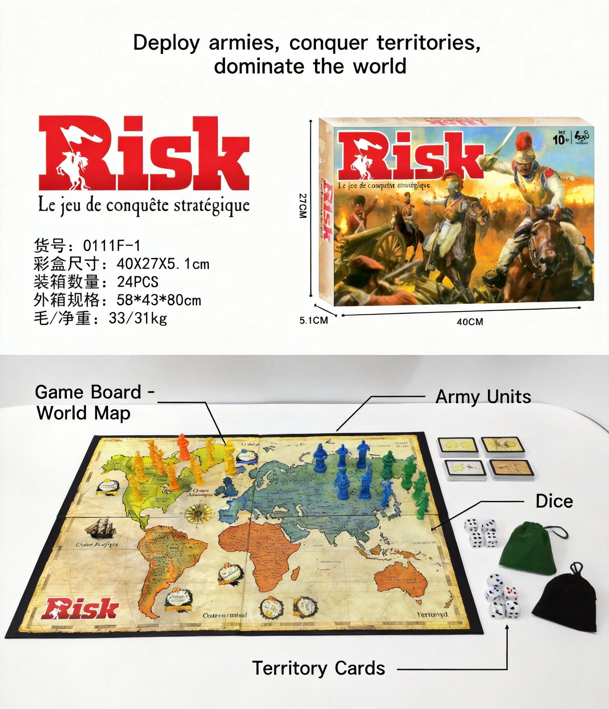 French Risk Strategy Board Gam - Board Game Risk recension och pris