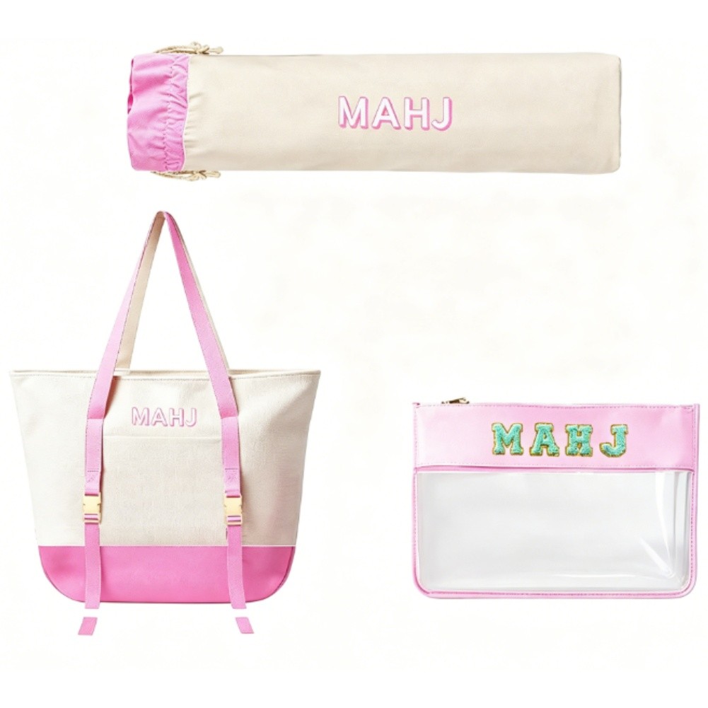 Canvas Tote Bag Set for Mahjon - Tile Bag Drawstring recension och pris