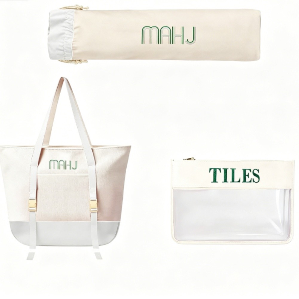 Canvas Tote Bag Set for Mahjon - Tile Bag Drawstring recension och pris