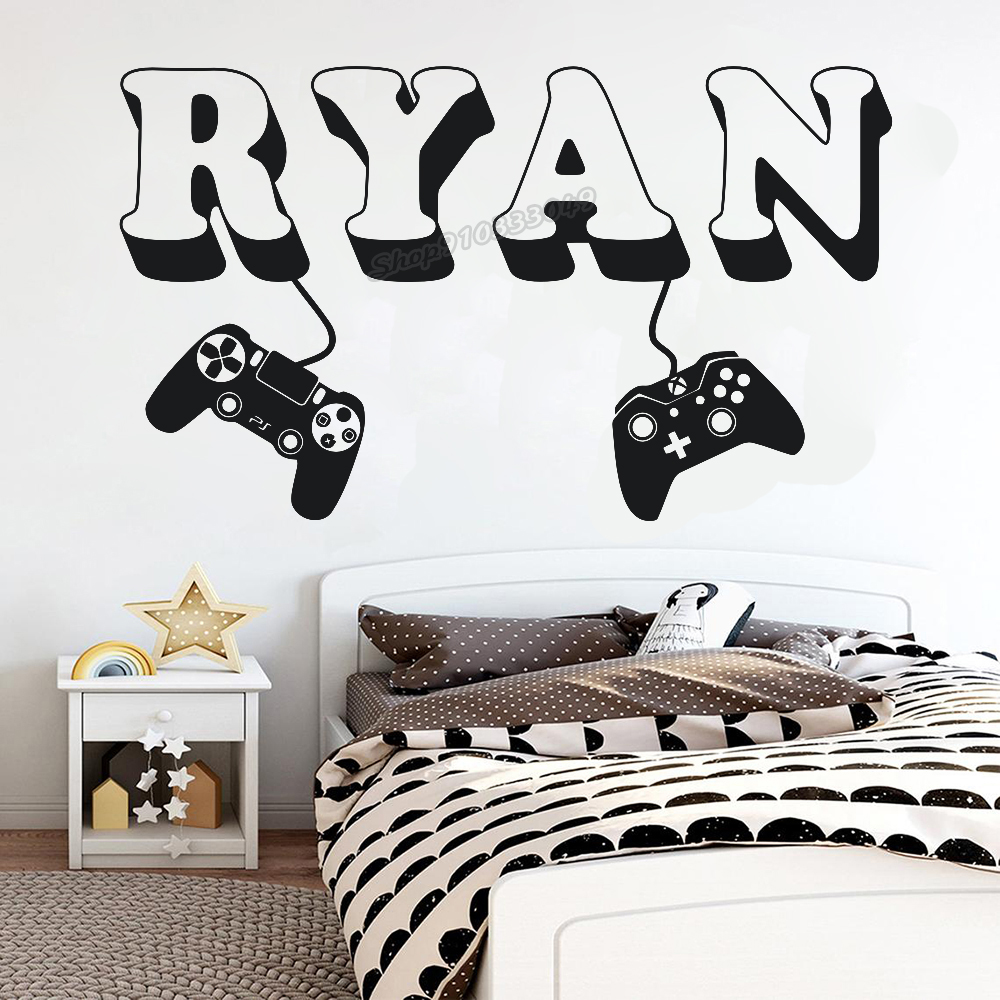 Gamer wall Sticker Custom Name - Board Game Video Games recension och pris