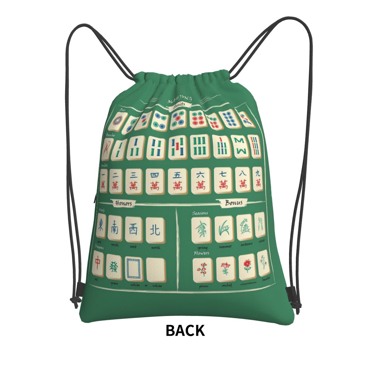 Mahjong Tile Pattern Backpacks - Tile Bag Drawstring recension och pris