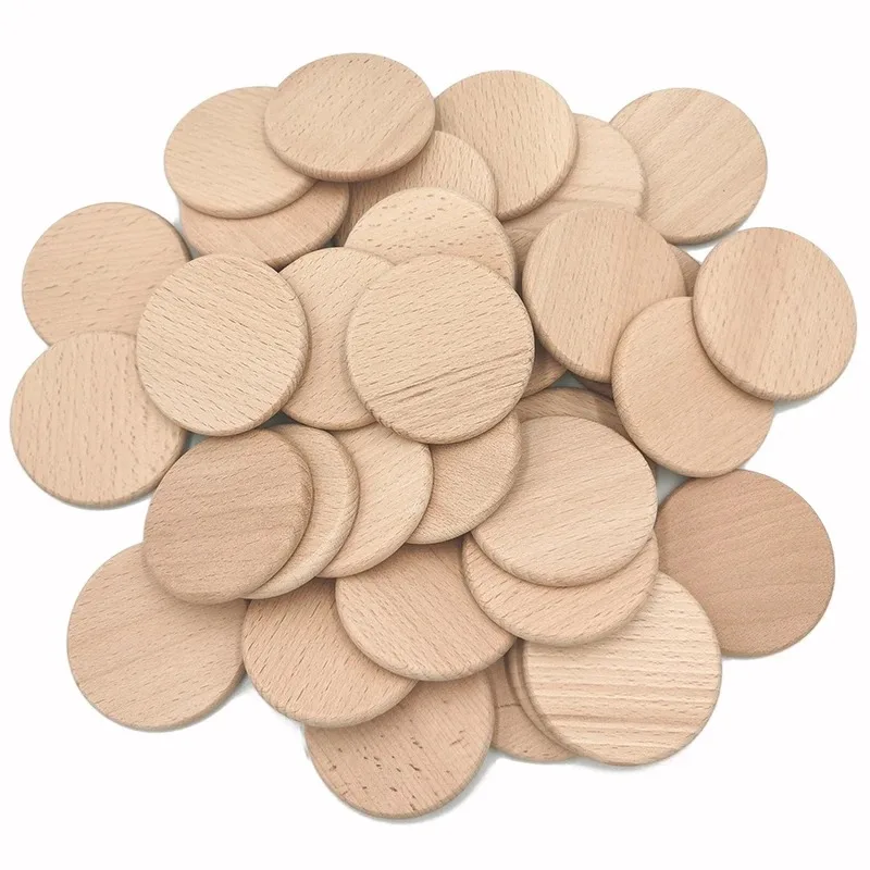 50PCS Round Unfinished Wood Cu - Board Game Zenith recension och pris