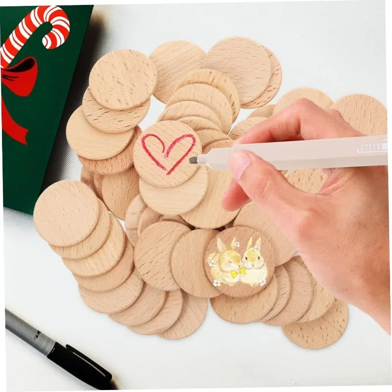 50PCS Round Unfinished Wood Cu - Board Game Zenith recension och pris