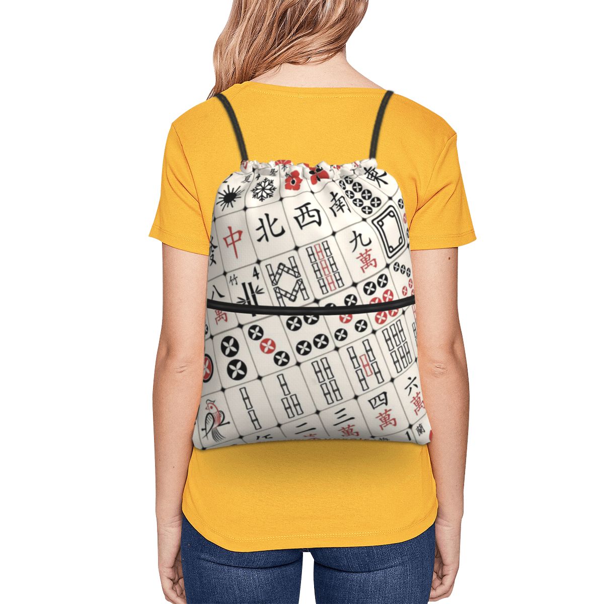 Mahjong Tile Pattern Backpacks - Tile Bag Drawstring recension och pris